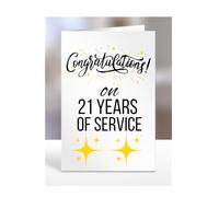 21 years of service card, for employee, colleague, boss, manager, supervisor, present, work anniversary, gifts for men, women, him, her, congratulations on 21st, A5-77_22