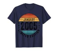 21 Years Old January 2005 Retro Vintage 21st Birthday Boys T-Shirt