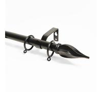 (210 - 360 cm, Black (Spiral)) Lister Cartwright 16-19 mm Extendable Metal Curtain Pole Rods Voile Easy Fitting