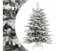 Vidaxl Artificial Hinged Christmas Tree With Flocked Snow 210 Cm, White