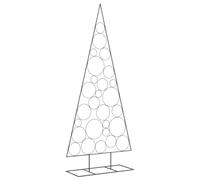 vidaXL Metal Christmas Tree Decoration - 210 cm Black Steel Frame - DIY Winter Holiday Decor, Modern Xmas Tree, Outdoor Balcony/Canopy Use