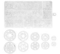 210 Pairs Poppers Fasteners Clear Snap Fasteners in 5 Assorted Sizes