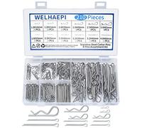 210 Pcs Cotter Pins and R Clips Assortment Kit, 304 Stainless Steel Split Pins, Retaining Spring Hitch Cotter Fastening Pins Clips Set, for Farm Trucks, Cars, Campers, Lawn and Garden Equipment