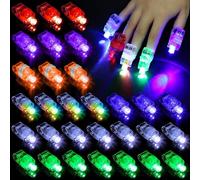 210 Pcs Finger Lights, 7 Color Modes Change Finger Flashlights, Battery Powered Light Up Finger Ring Toys, Mini Finger Lamps, Glow in The Dark Party Supplies for Rave Concert Shows