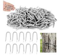 210 Pcs Galvanised U Shaped Nails, 2.6×30mm Steel Fencing Staples, Heavy Duty Fasteners for Wire Mesh, Chicken Wire & Garden Fencing