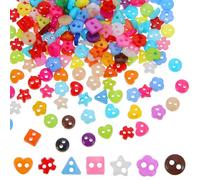 210 Pcs Handmade Ornament Sewing Fasteners Button Multicolor Craft Buttons Round Heart Star Flower Buttons Sewing Button for DIY Crafts Painting Decoration Women Handicraft Lovers Gifts