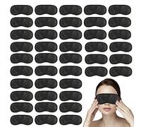 210 pcs Sleep Masks Bulk Eye Mask, Liubeili Sleeping Mask Blindfold Eye Cover Team Building Games Party with Nose Pad and Adjustable Strap for Women Men Kids 4 Layers Black