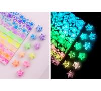 210 Sheets Colorful Luminous Origami Stars Papers, Star Folding Paper Heart Strips, Lucky Strips Paper, Art Crafting Supplies