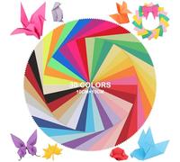 210 Sheets Origami Paper, 30 Bright Colors 10x10cm 80gsm Double-Sided Mini Square Folding Paper for Kids, Crafts & Decor UAP060F