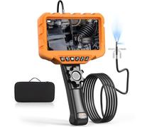 210° Two-Way Articulating Borescope Dual Lens, 7" IPS Sewer Camera with Light, Industrial Endoscope 0.25in Tiny Probe Snake Camera for Inspection Automotive Wall Pipe 5.3FT Cable(AT040)