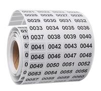2100 Consecutive Numbered Inventory Stickers, Waterproof Asset Tags (0.39 x 0.75 Inch)