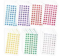 2100PCS Star Stickers - 35 Sheets 7 Colors Holographic Small Star Stickers for Kids Reward, Assorted Colorful Reward Sticker for Calendar Students Classroom Office Supplies-0.55" Diameter