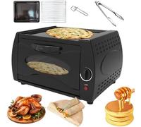 2100w 2-in-1 Electric Tandoor & Roti Maker With Temperature Control, Glass Door, Bake Tray & Rack For Perfect Chapati, Naan, Pizza & Lahmacun