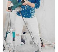 2100W Concrete Paddle Mixer Portable Electric Mud Mixer, Handheld Paint Cement Mortar Mixer Machine, Industrial Drill Mix Stirring Tool for Mixing Cement Mortar Plaster, Adjustable Speed, Blue