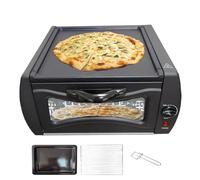 2100W Electric Pizza Oven for Home, Adjustable Temp with Glass Door, Bake Tray & Rack, Non-Stick Interior, Fits 12 Inch Pizzas and Bread