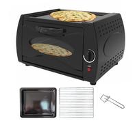 2100W Tandoor Oven with Bake Tray/bake Rack/tray Handle, Mini Pizza Oven with Temperature Control/visual Glass/hot Top Plate Door, for Chapati Lahmacun Manakish Naan Bread Circle Round Door
