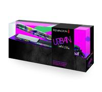 210c Mains Electric Compact Ceramic Hair Straightener by Remington - URBAN Limited Edition Design + heat-proof pouch + heated eyelash curler (UK Model)
