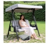 210D Coated Oxford Fabric Swing Canopy 75 X 47 X 7.8 in Waterproof, UV-resistant Swing Canopy Replacement for Lawn Garden ,LightGray