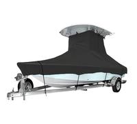 210D Heavy Duty Trailerable Boat Cover - Black, Waterproof, Sunproof, Anti UV - Fits 11-13FT Open Boat, Fishing, Ski, Runabout