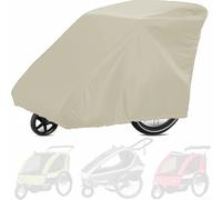 210D Oxford Bike Trailer Cover PU Coated Waterproof Windproof Full Coverage for Qeridoo and Dog Trailers (Meters white)