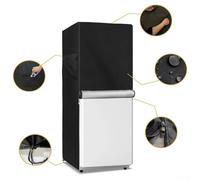 210D Oxford Cloth Vertical Refrigerator Cover for Outdoor Fridge Protection - Waterproof, UV-Resistant & Ventilated with Zipper Access, Fits U(58X58X142CM)