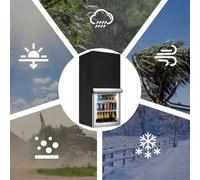 210D Oxford Cloth Vertical Refrigerator Cover for Outdoor Fridge Protection - Waterproof, UV-Resistant & Ventilated with Zipper Access, Fits U(51X51X117CM)