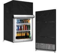 210D Oxford Outdoor Refrigerator Cover, Heavy Duty Waterproof Upright Fridge Cover, For Protecting Upright Freezers/Beverage Refrigerator (56 * 58 * 86CM,black)