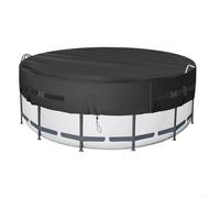 210D Oxford Round Pool Cover for 8/10/12FT Pools, Effective Maintenance Solution, Protects Against UV Rays, Easily Secures with Ropes and Buckles (12ft)