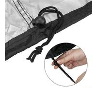 210D Silver-Coated Oxford Cloth Double-Layer Pet Cage Cover for Rabbits & Small Animals - 122 x 50 x 105 cm (4FT), Weatherproof, Wind-Resist(Black)