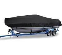 210D Waterproof Boat Cover for 14-16FT Bass Boats V-Hull & Tri-Hull Heavy Duty Canvas Grey Storage Bag Fits Runabouts 530x290cm
