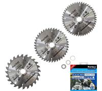 210mm Circular Mitre Saw Blade 30mm Bore 25 20 16mm Rings 24 40 48T 3pc 19404