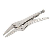 210mm Long Nose Locking Pliers - Deeply Serrated 60mm Jaws - Riveted Handle