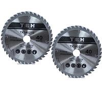 210mm TCT Circular Saw Blade 40T Tungsten carbide teeth x 30mm Bore, Compatible with Evolution Festool Bosch Makita Dewalt (Twin Pack) Fits 216mm