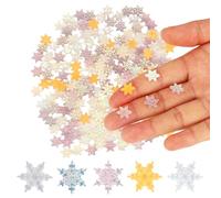 210pcs Mini Snowflakes, Resin Winter Miniature Snowflakes Ornaments Funny Small Tiny Christmas Decorations Suitable for Micro Landscape Garden Home Decor