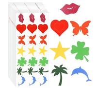 210pcs Tanning Sunbathing Stickers, Various Styles Colorful Tanning Stickers Self-Adhesive Tanning Sunbed Stickers Sun Bed Stickers Tan Heart Shaped Stickers for Body Summer Indoor Outdoor