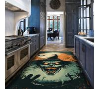 210x240cm Area Rug Creepy Witch Skull Graveyard Washable Non Slip Rugs