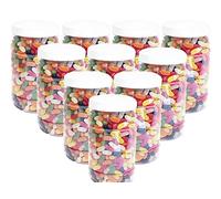 2117ml Victorian Style Food Grade Plastic Sweet Jars with White lid - 1-10 Wedding, Party (10 Jars)