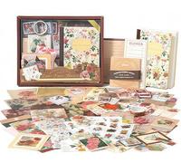 212 Pcs Aesthetic Scrapbook Kit, BetterJonny Vintage Scrapbook Journaling with A6 Grid Notebook Washi Paper Stickers Flower Art Journaling Scrapbooking Supplies for DIY Arts Crafts Collage DecorativeO