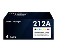 212A 212X Toner Cartridges 4 Pack (with Chip) Compatible for HP 212A 212X W2120A W2120X for HP Color Laserjet Enterprise M555dn M554dn M555x M555 M554 Series Printer Ink (New Version-BK/C/Y/M)