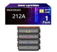 212A Black Toner Cartridges Replacement for HP 212A W2120A Works with Color Laserjet Enterprise M554dn M555dn M555x M578dn M578f M578z M578c Series,4 Color-1 pcs