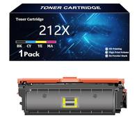 212X 212A Toner Cartridges (with Chip) Compatible for HP 212X 212A W2120A W2120X Toner for HP Color Laserjet M555dn M554dn M555x M554 M555 MFP M578 M578dn M578f M578c Printer,Y-1 Pack