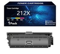 212X 212A Toner Cartridges (with Chip) Compatible for HP 212X 212A W2120A W2120X Toner for HP Color Laserjet M555dn M554dn M555x M554 M555 MFP M578 M578dn M578f M578c Printer,BK-1 Pack