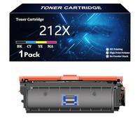 212X 212A Toner Cartridges (with Chip) Compatible for HP 212X 212A W2120A W2120X Toner for HP Color Laserjet M555dn M554dn M555x M554 M555 MFP M578 M578dn M578f M578c Printer,C-1 Pack