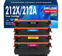 212X Toner Cartridges 4 Pack: (with Chip) Compatible for HP 212X 212A W2120X W2120A Toner for HP Color M555dn M554dn M555x M554 M555 MFP M578 Series Printer High Yield Ink (Black Cyan Yellow Magenta)