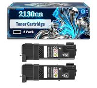 2130cn Toner Cartridge Compatible for Dell 2130cn 2135cn Printers, With Chip Large Capacity 2500 Pages (2 Pack Black)