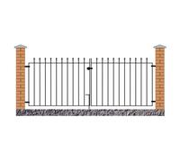 (2134mm (7ft) GAP X 915mm High) Manor Ball Top Flat Driveway Garden Gates metal