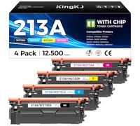 213A Toner Cartridge 4 Pack with Chip Compatible for HP W2130A 213X W2130X with Color Laserjet Enterprise MFP 5700dn 5800dn 6700 6701dn 6801dn MFP 5800zf 6800zfsw 6800zfw+ 6801zfw+ All in one Printer
