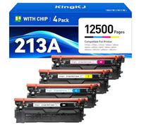 213A Toner Cartridge 4 Pack with Chip Compatible for HP W2130A 213X W2130X with Color Laserjet Enterprise MFP 5700dn 5800dn 6700 6701dn 6801dn MFP 5800zf 6800zfsw 6800zfw+ 6801zfw+ All in one Printer