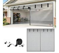 213cm 244cm 274cm 305cm Garage Door Screen Magnetic Closure Garage Screen Door Curtain Cover Heavy Duty Fiberglass Mesh with Weighted Bottoms, Pet Friendly Firmer Installation(Gray,518x305cm)