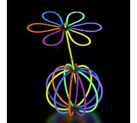 213pcs Premium Glow Stick Party Pack - 100 Glowsticks with Connectors for DIY Neon Bracelets, Necklaces, Glasses - Kids Party Supplies, Christmas, Rave, Halloween,Disco & Festival Decorations